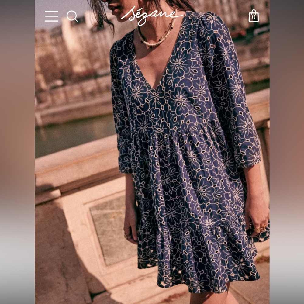 Sezane Aura Dress in Ecru